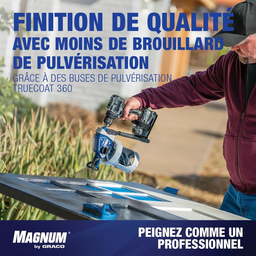 Magnum by Graco 26D361 TrueCoat 360 Cordless Connect, Pistolet à Peinture airless portatif sans Fil, pulvérisateur-perceuse, Utilisation Domestique, Petits travaux de Peinture (Pression Max. 138 Bar)