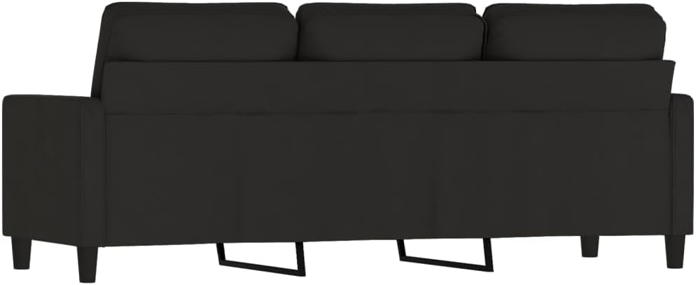 Générique Canapé à 3 Places Noir 180 cm Velours,Canapés-359214