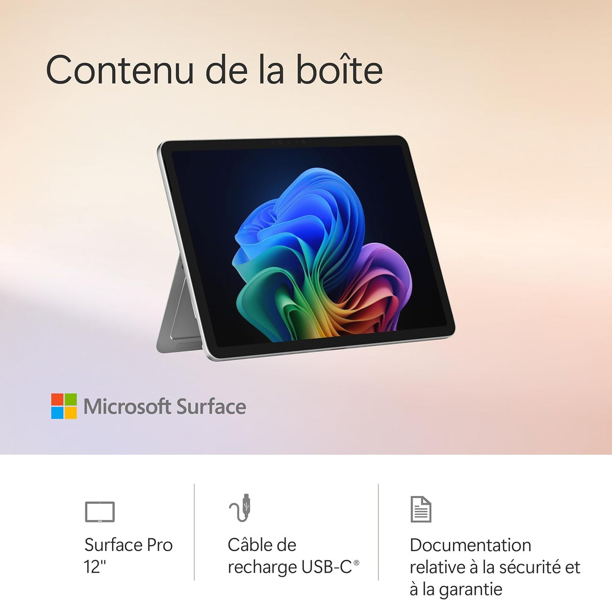 Microsoft Surface Pro | Copilot+ PC | Ecran Tactile LCD 12” | Snapdragon X Plus | 16Go RAM | Stockage 512Go | Dernier Modèle | Platine