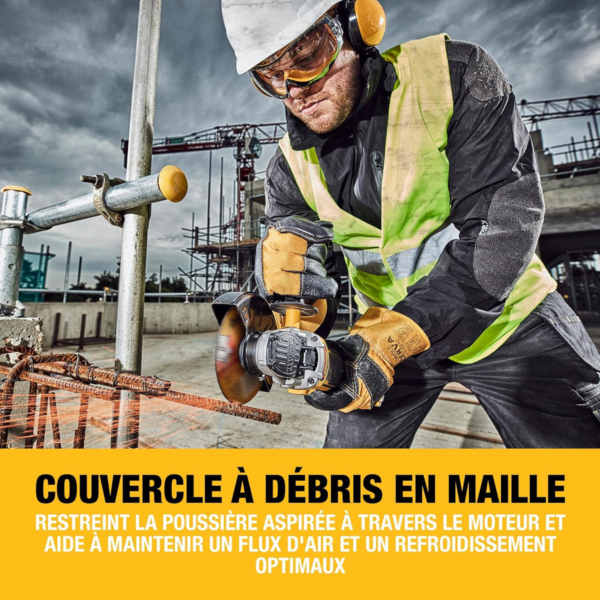 Meuleuse d'angle Brushless XR 18V 125mm, à interrupteur à palette, avec poignée latérale et coffret TSTAK, livré sans batterie, DCG406NT-XJ