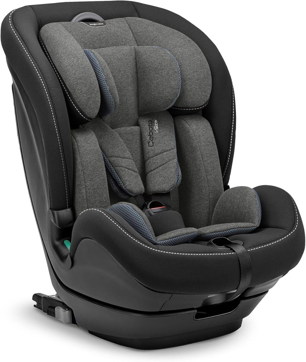 Inglesina Caboto i-Size Siège Auto, Isofix, de 15 mois à 12 ans environ, de 76 à 150 cm, Vulcan Black