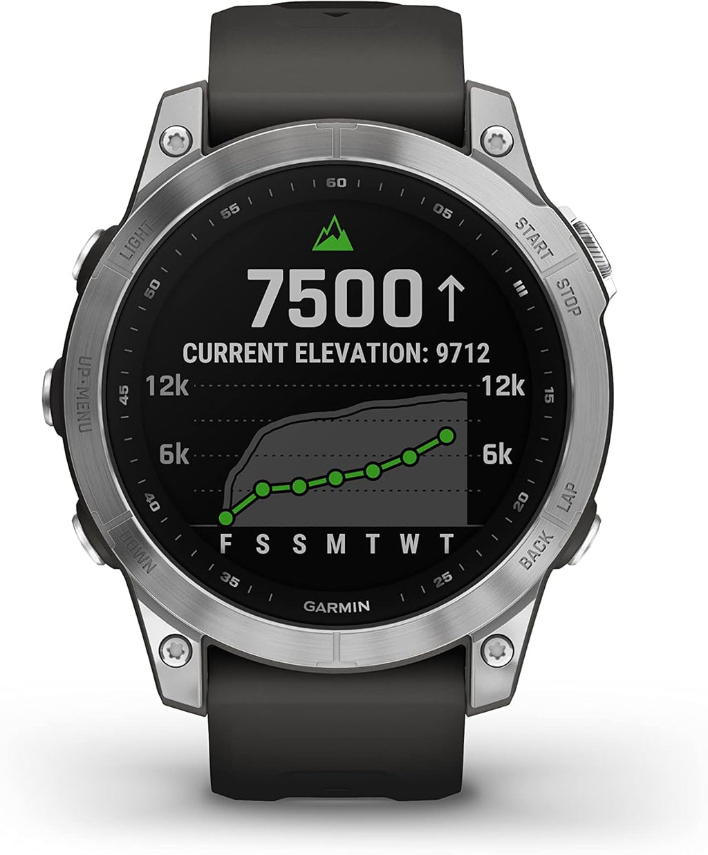 Fenix 7 - Montres GPS Multisports connectée Haute Performance - Silver avec Bracelet Gris - Boitier 47mm (Reconditionné)