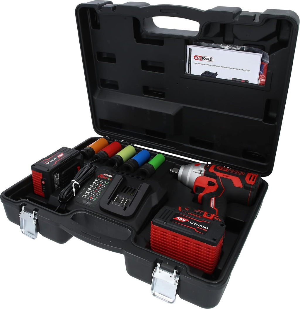 KS Tools 515.6100 eMONSTER Jeu de 9 tournevis à percussion sans fil 1/2"