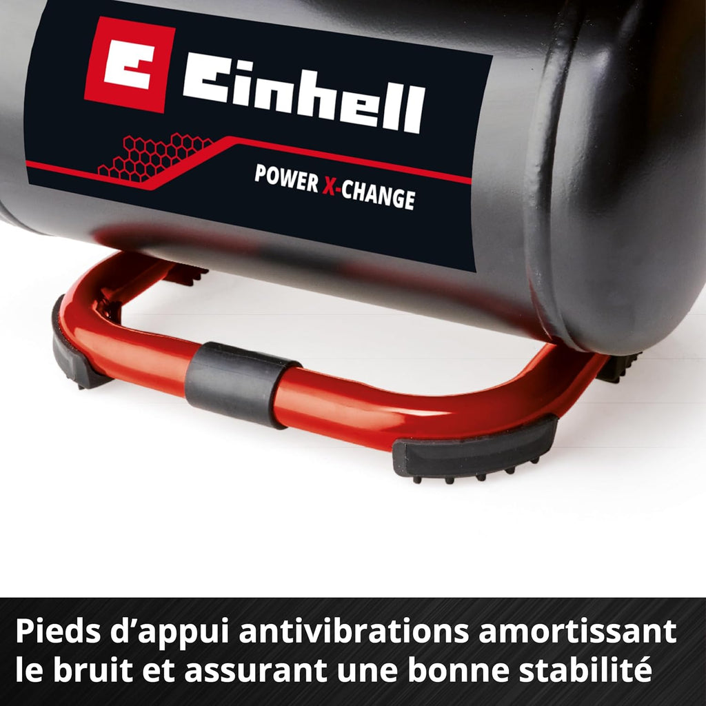 Einhell Compresseur sans fil TE-AC 18/75 Li OF-Solo Power X-Change (18 V, 8 bar max., cuve de 5 l, capacité de pompage de 75 l/min, 2 manomètres, sans lubrification, sans batterie)