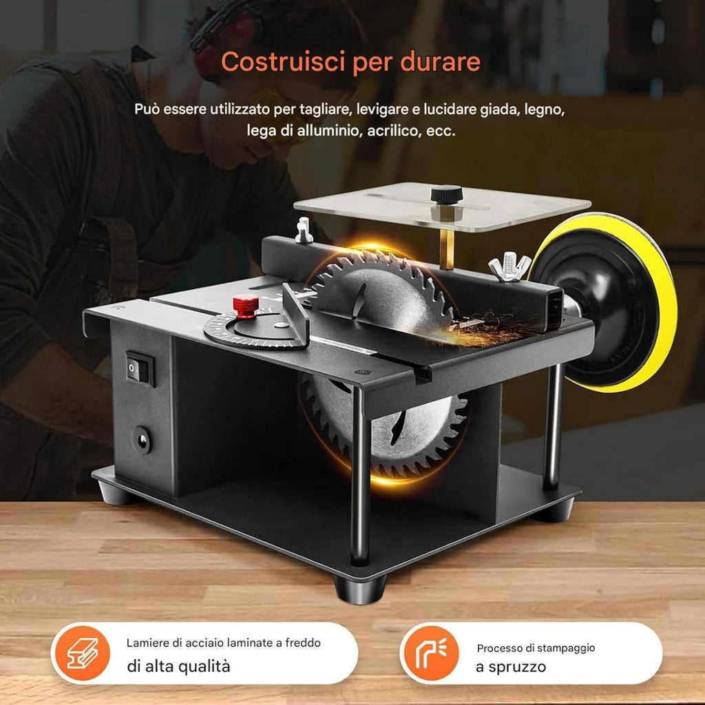 Tewzafiya miniature, portable,Machine de travail du bois de précision - électrique de bureau pour la coupe du bois, 7 vitesses et accessoires réglables angulaires