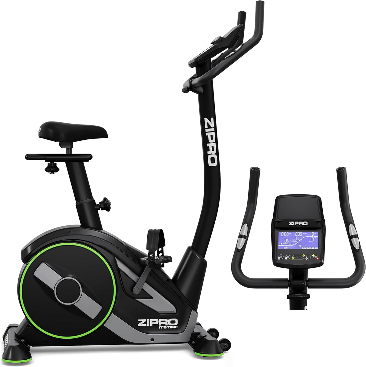 ZIPRO RAVE Vélo d'Appartement - 32 Niveaux de Résistance, Capteur de Fréquence Cardiaque, 11 Programmes d'Entraînement, Siège et Guidon Réglables, Connectivité Bluetooth, Idéal pour Cardio et Fitness