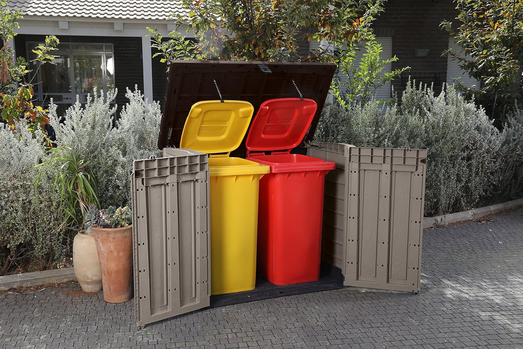 KETER Abri Horizontal Range Poubelle SIO Pro - 1200 litres - Beige