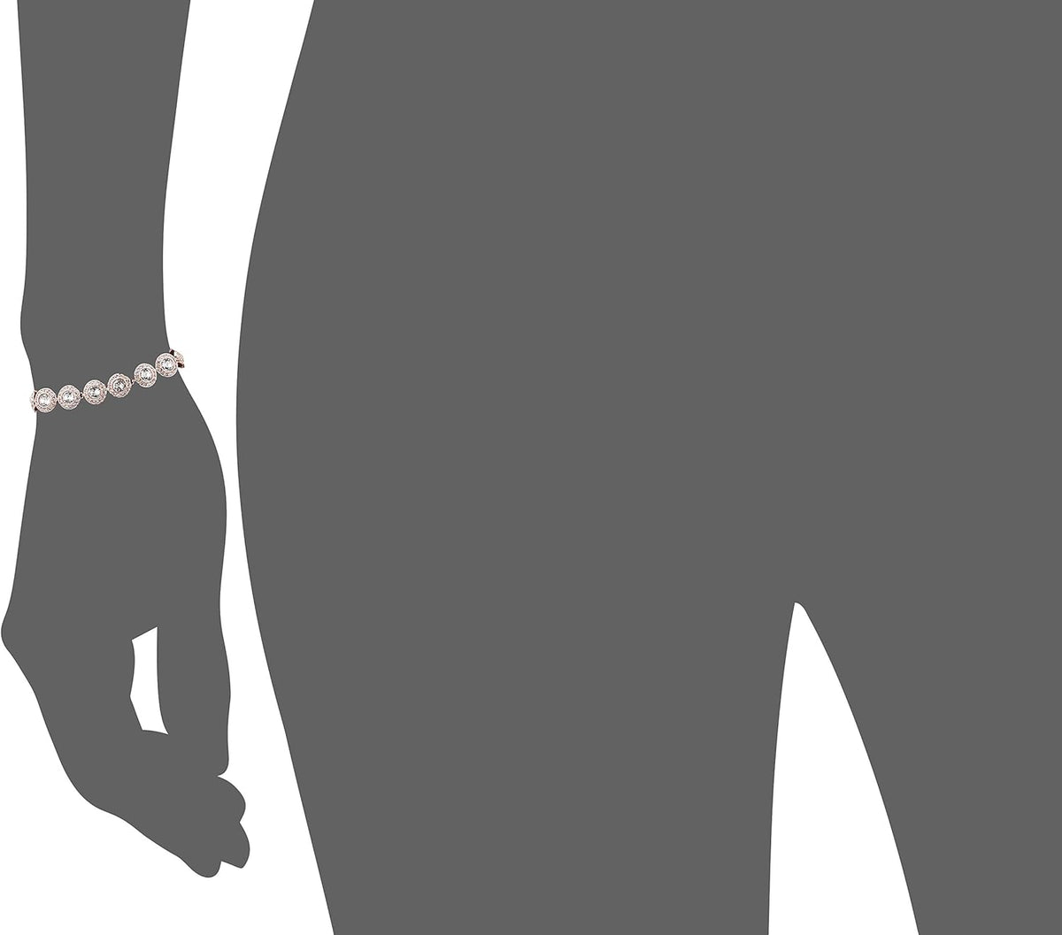 Bracelet Angelic Swarovski blanc, plaqué or rose (taille : 6 3/8")
