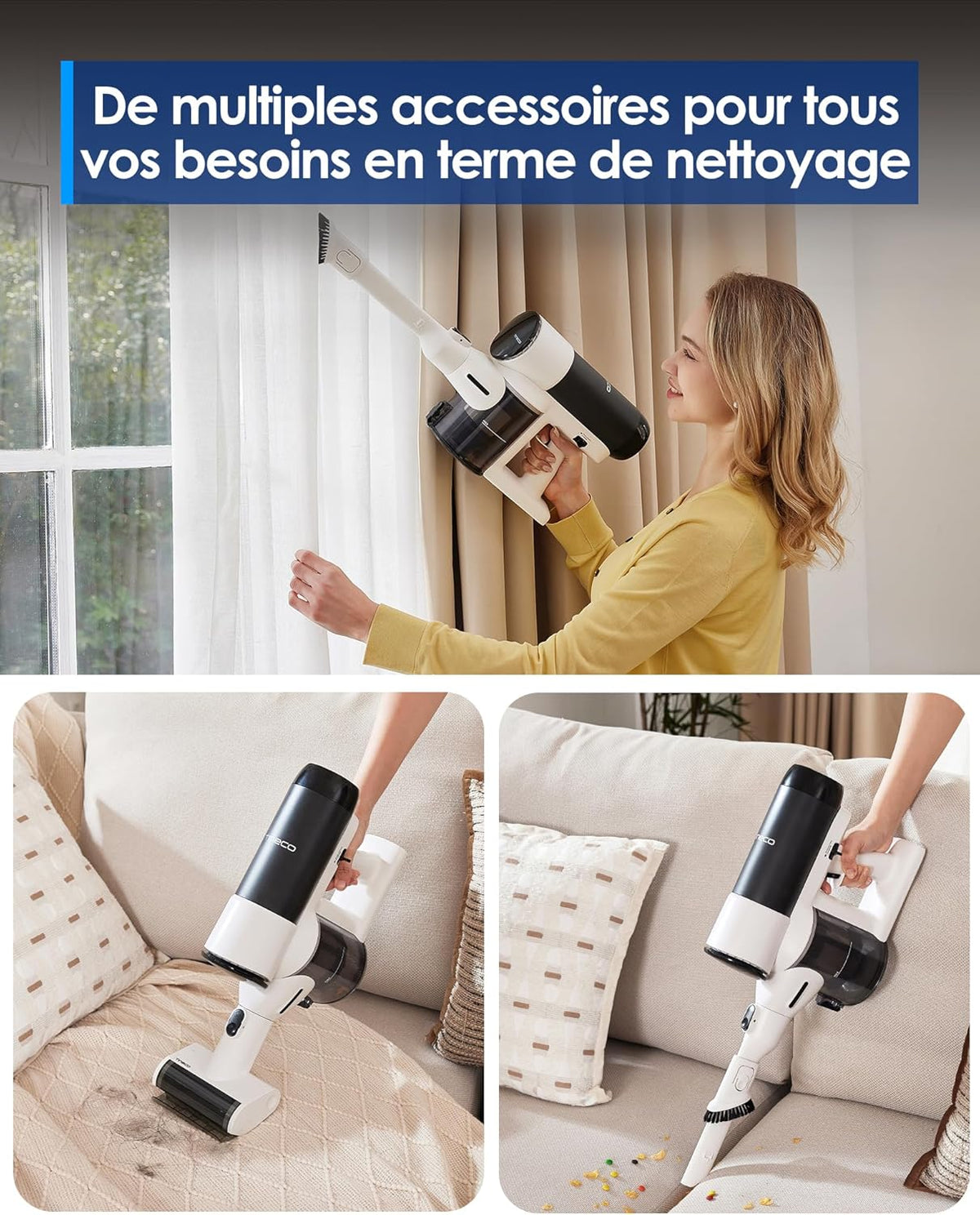 Tineco Floor One Switch S6 Stretch Aspirateur Laveur Sec Et Humide, Multifonction, 180° à Plat, Autonettoyant, 65 Minutes d'autonomie, Nettoyage des Bords des Deux côtés, Nettoyage de Toute la Maison