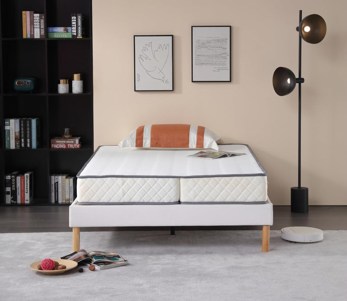 Provence literie Matelas Ferme pour Clic Clac 130x190 x 20 cm - Dim Assise 60 cm - 5 Zones de Confort - ame Rembourrage 100% polesther
