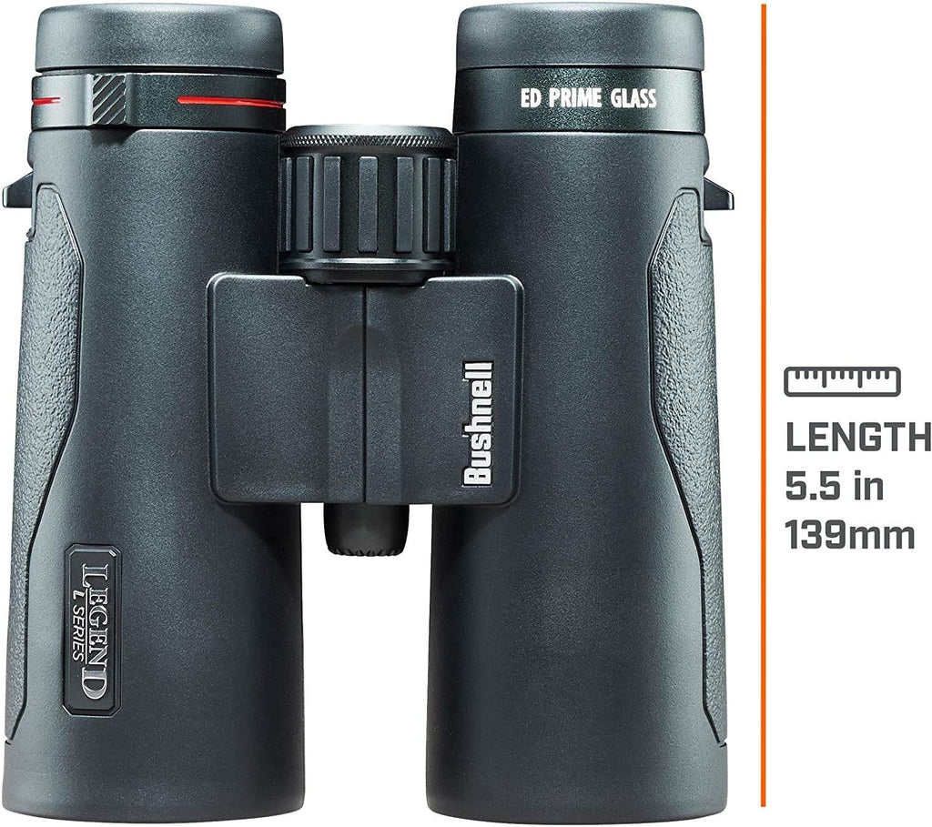 BUSHNELL - Jumelle pour Adultes - Legend L - Series 10x42 - Noir - Vision Nette et Lumineuse - Étanches - Robuste - Prisme en Toit - 197104