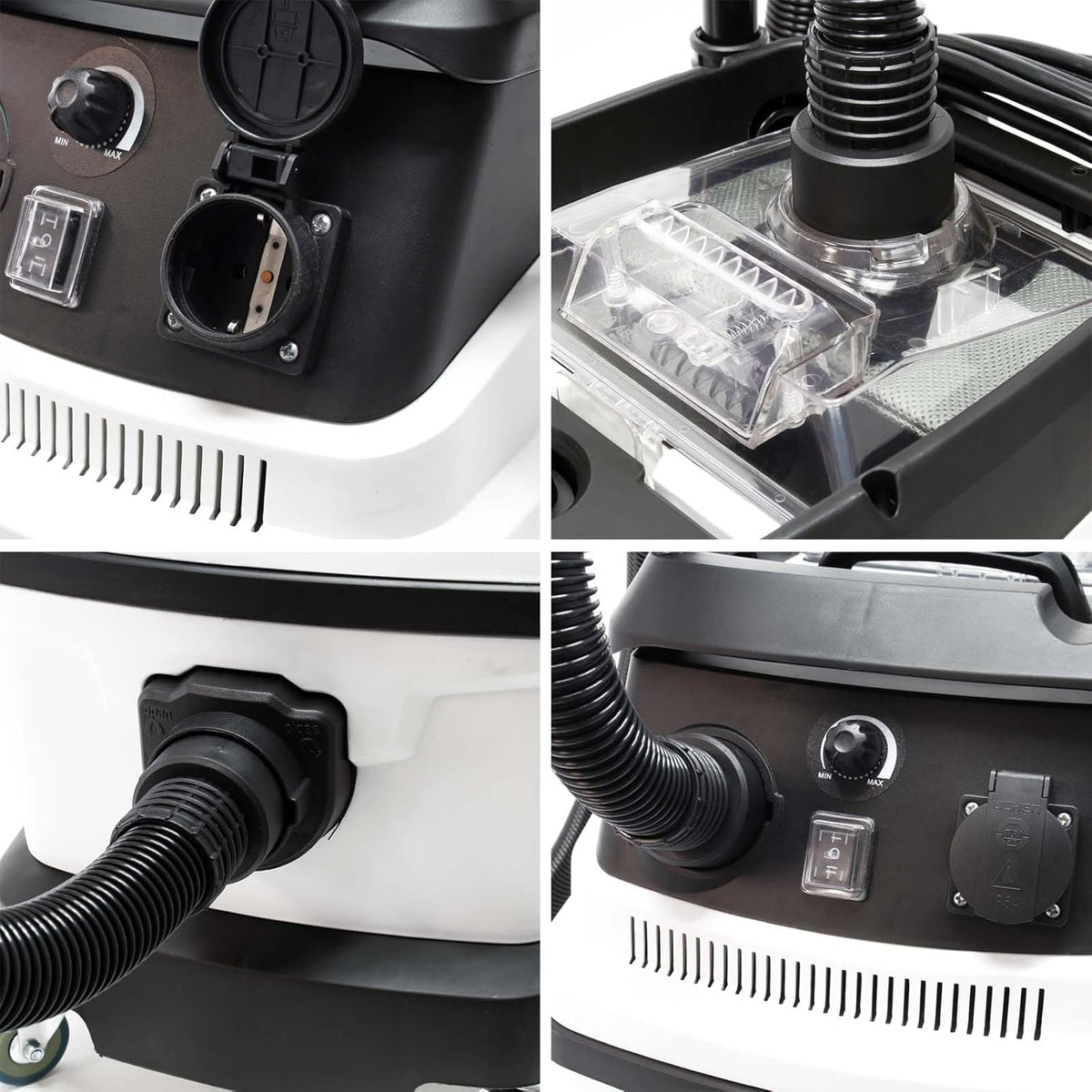WilTec Aspirateur Eau et poussière - 1600 W/capacité 30 L - Triple étape de Filtration & Fonction de soufflerie - avec Accessoires - pour Aspiration sèche et Humide
