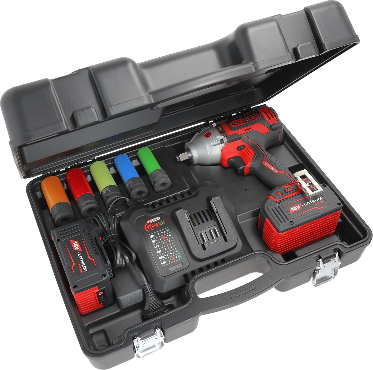 KS Tools 515.6100 eMONSTER Jeu de 9 tournevis à percussion sans fil 1/2"