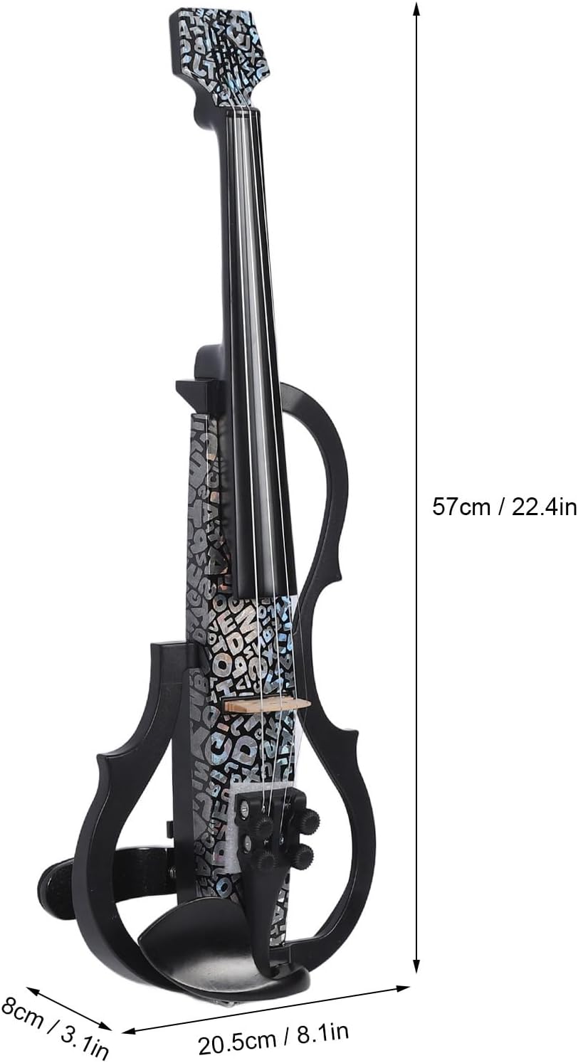 Eujgoov Violon électrique en Fibre de Carbone Vidule Silencieuse Professionnelle avec Ramassage
