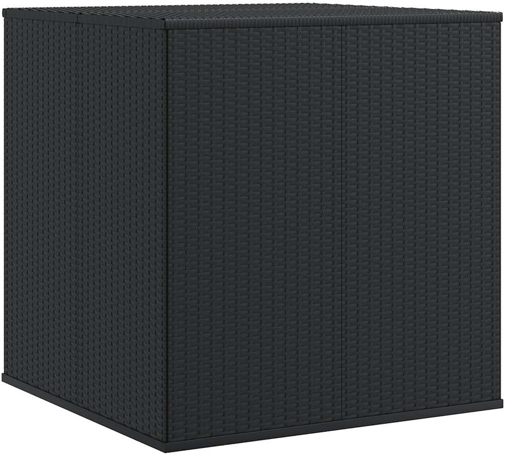 vidaXL Boîte à Coussins de Jardin Coffre de Rangement Conteneur à Oreillers d'Extérieur Patio Terrasse Résine Tressée 100x97,5x104 cm Noir