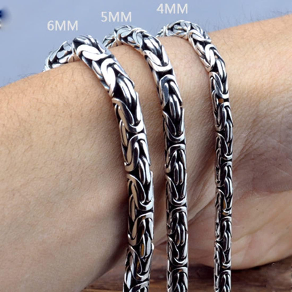 VOYADE Collier De Chaîne Byzantine En Argent Sterling Pour Homme, Bijoux Hip Hop En Argent Sterling 925 De Style Italien.