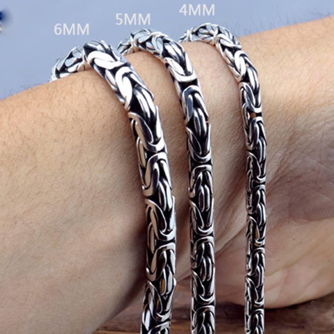 TYMONT Collier De Chaîne Byzantine En Argent Sterling Pour Homme, Bijoux Hip Hop En Argent Sterling 925 De Style Italien.