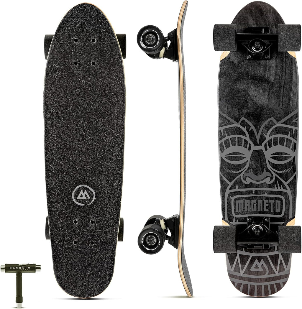Magneto Mini Cruiser Skateboard Cruiser | Shortboard | Plate-Forme d'érable Canadien - Conçu pour Les Enfants, Les Adolescents et Les Adultes (Coeur Beat)