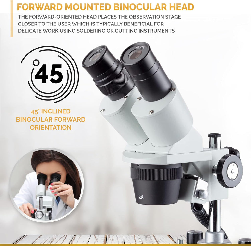 AmScope - 20X-80X LED sans Fil Stereo Microscope Cordless