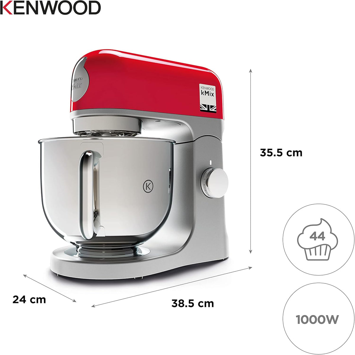 Robot pâtissier KENWOOD KMX750RD - Rouge - 1000 W - 5 L