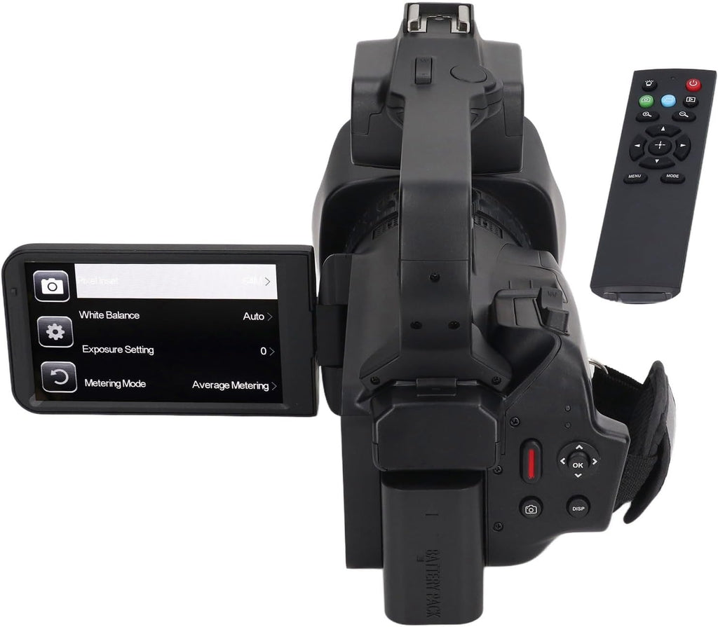 Denash Caméscope à Zoom Numérique 18x, Télécommande Anti-secousse 2,4 G, Transmission WiFi, Enregistreur Vidéo Numérique avec Pare- pour Voyage