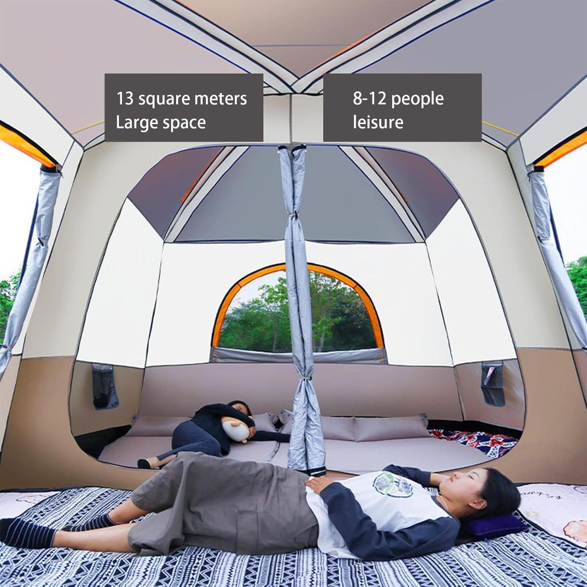 Tente Familiale - Grandes Tentes Cabine Multi-Chambres - Abri Résistant aux Intempéries pour Randonnée Festivals Plage Nuits en Extérieur