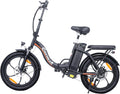 TIGUOWISH Vélo électrique C16 noir pour homme adulte, vélo d'équilibre électrique, 48 V 16 Ah, batterie amovible, vélo électrique pliable.
