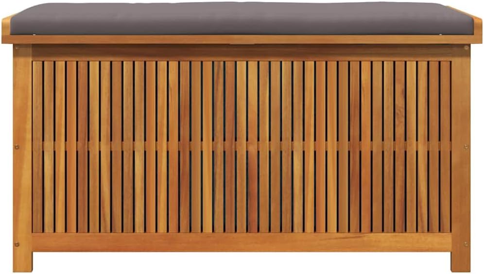 vidaXL Boîte à Coussins d'extérieur 113x50x60,5cm Bois Massif d'acacia, conteneur à Coussins, boîte de Rangement, boîte à Coussins d'extérieur