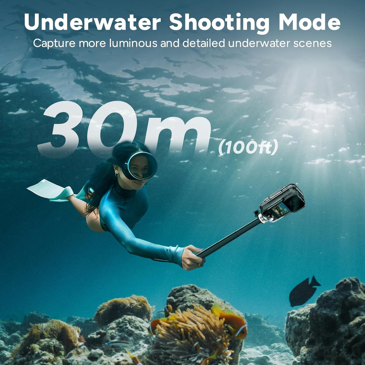 SJCAM C300 Caméra d'action de poche 4K, 7 heures d'autonomie, double écran tactile, noir