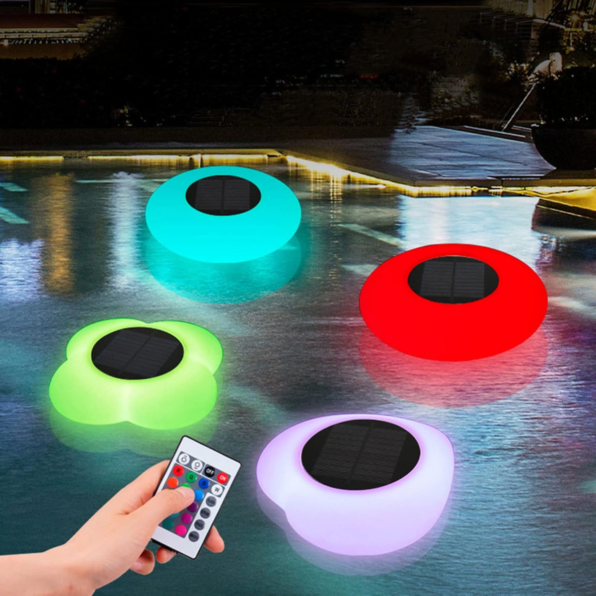 CASEGO Lampe Flottante à Eau Solaire Éclairage Décoratif Double Usage Convient pour Jardin Piscine Pelouse Camping et Autres Scènes