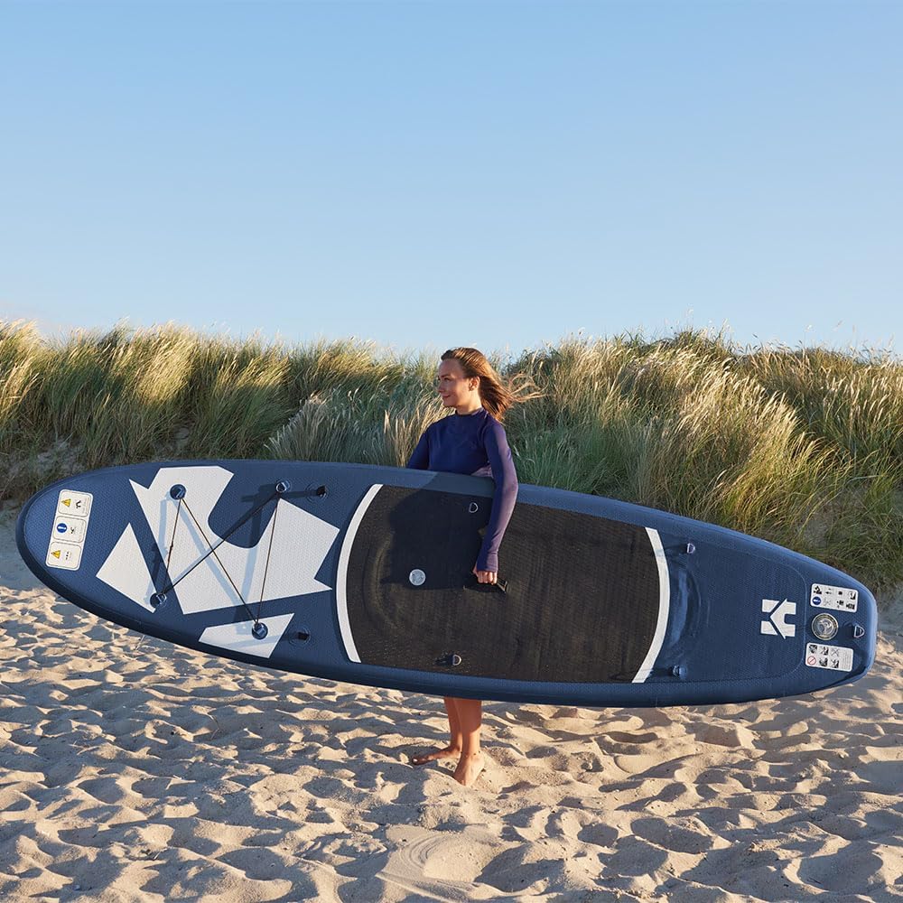 HOME DELUXE Planche de Stand up Paddle - Taille S, Bleu Sup Gonflable pour lac, mer et rivière