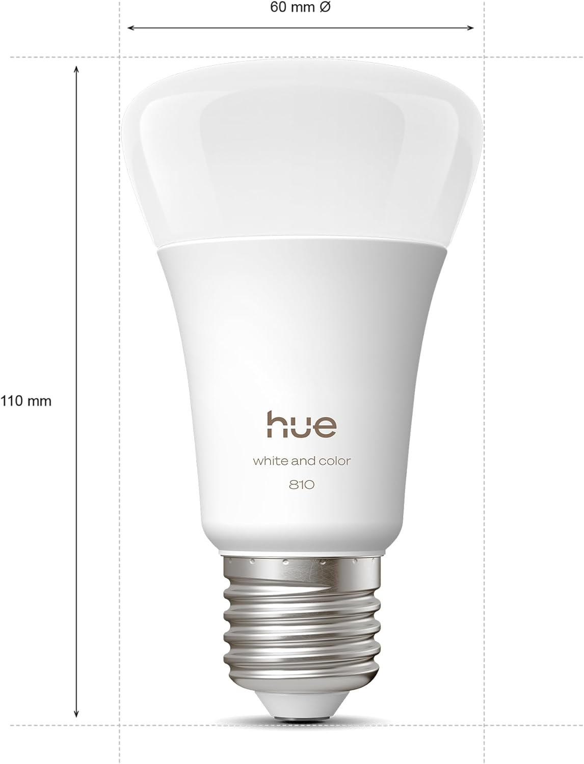 Hue Ampoule LED connectée A60, White and color, Culot E27, 6 W, Spectre complet 1000-2000 K, 810 lumens, Intensité variable, Compatible avec Alexa, Google Assistant et Home, pack de 4