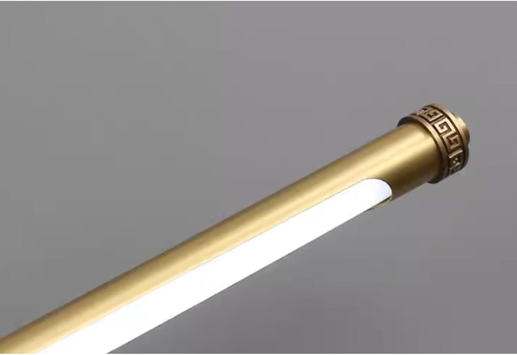 HGTYDV2 Lampe de vanité de Salle de Bain en Laiton Antique, luminaires de vanité à LED Traditionnels avec Abat-Jour en PC, Longue Bande, Applique Murale Vintage, éclairage