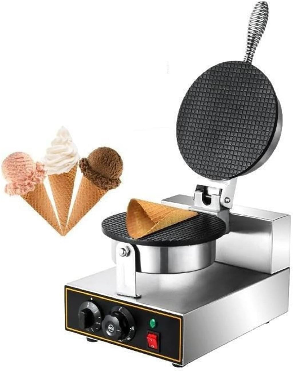 Machine à cône de gaufre de crème glacée électrique commerciale