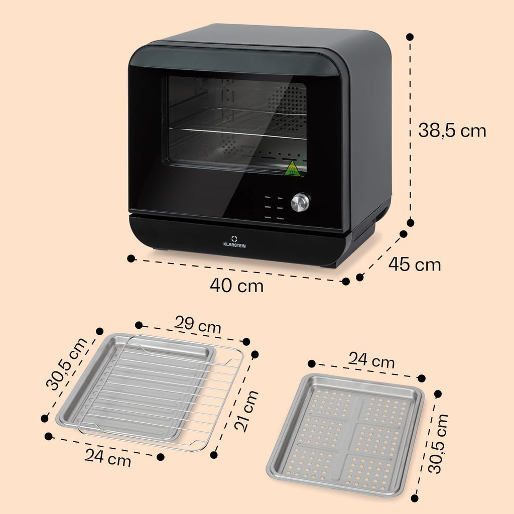 Klarstein Friteuse Sans Huile avec Fonction Maintien au Chaud, Friteuse Air Chaud Air Fryer XL 2450W, Mini Friteuse Electrique Sans Huile, Airfryer 18L à Chauffage Rapide, Minuterie, 10 Programmes