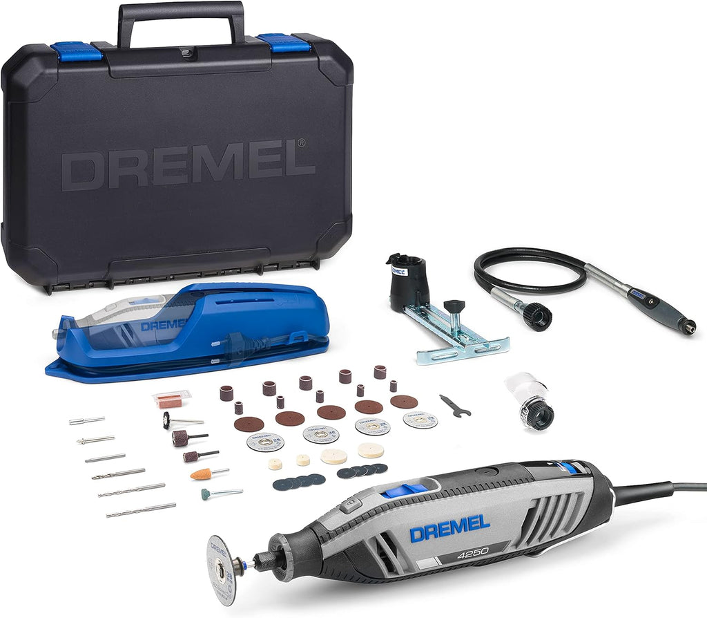 Dremel 4250 Outil Rotatif Multifonction 175W avec 3 Adaptations 35 Accessoires Vitesse Variable & Coffret de 150 accessoires Dremel pour outils rotatifs pour graver, découper, poncer, meuler