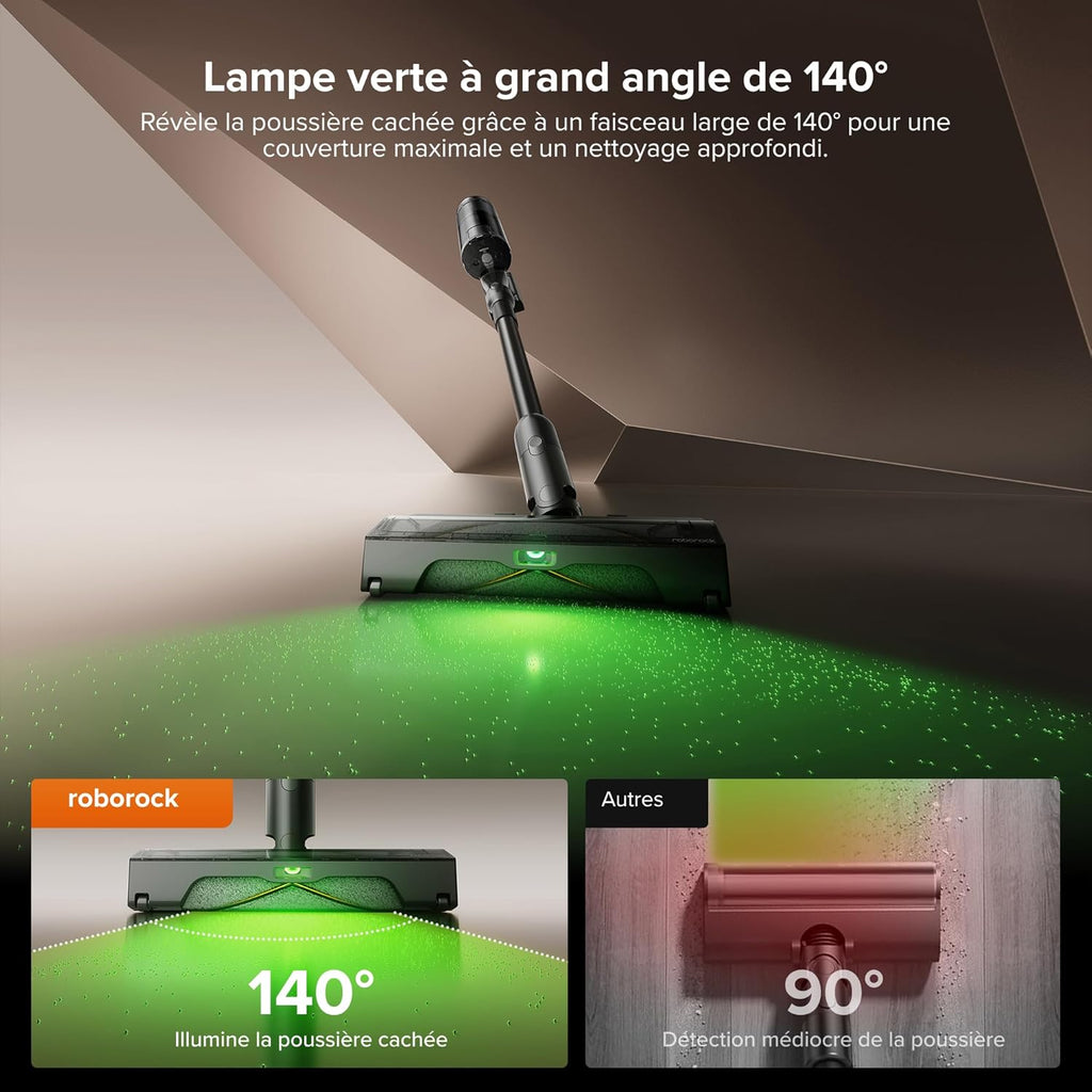roborock H60 Hub Ultra Aspirateur Balai sans Fil avec Station Auto-Vide, 210AW, 90Min d’Autonomie, Brosse Anti-Enroulement, Détection Poussière LED 140°, Accessoires Tous Sols