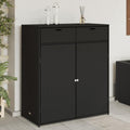 ShGaxin Armoire de rangement de jardin en rotin PE noir 105 x 55 x 113 cm, armoire extérieure de jardin, meubles de jardin extérieur - 365563