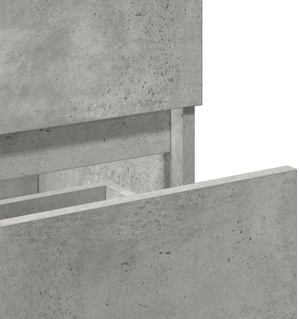 BOWEKAM Meubles, ensembles de meubles, ensembles de meubles de salle de bain, armoire de salle de bain avec miroir, béton gris, bois d'ingénierie