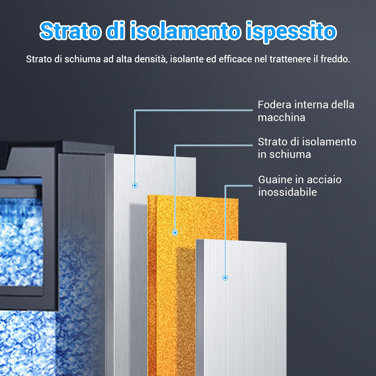 LEEVOT Machine à glaçons professionnelle - Machine à glace maison 45 kg/24 h, 320 W, pour maison, bar et usage commercial