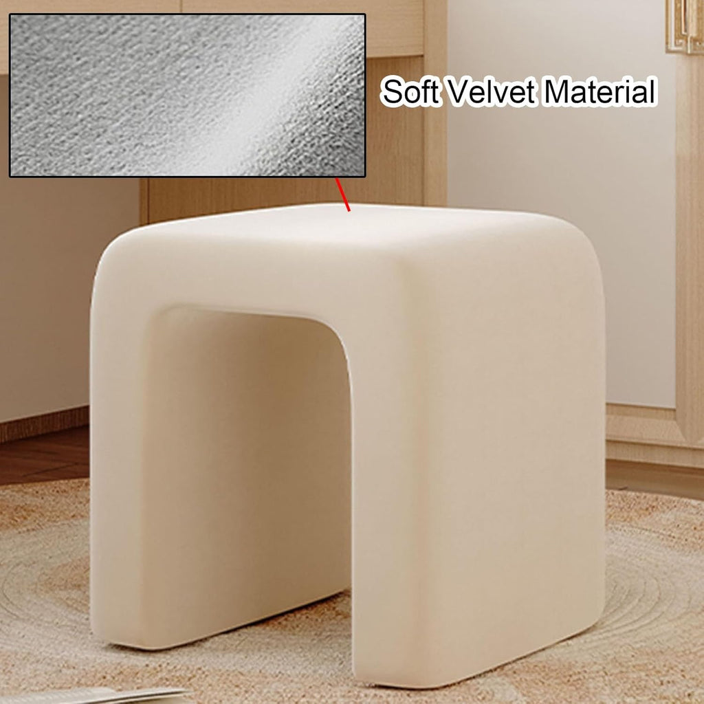 Tabouret de coiffeuse, chaise de coiffeuse moderne en forme de N avec siège rembourré, chaise de coiffeuse de maquillage multifonctionnelle pour salle de maquillage, chambre à coucher (couleur : kaki