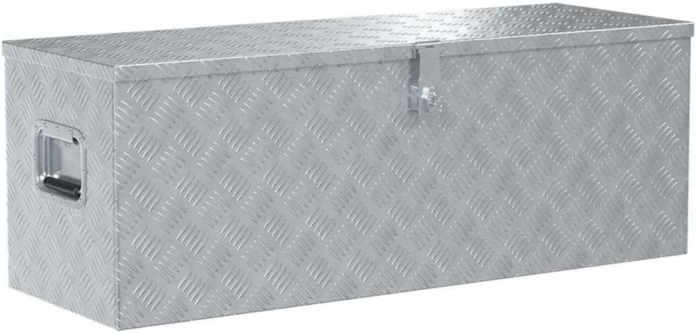 vidaXL Boîte Outils en Aluminium Argenté Coffre de Rangement Caisse à Outils