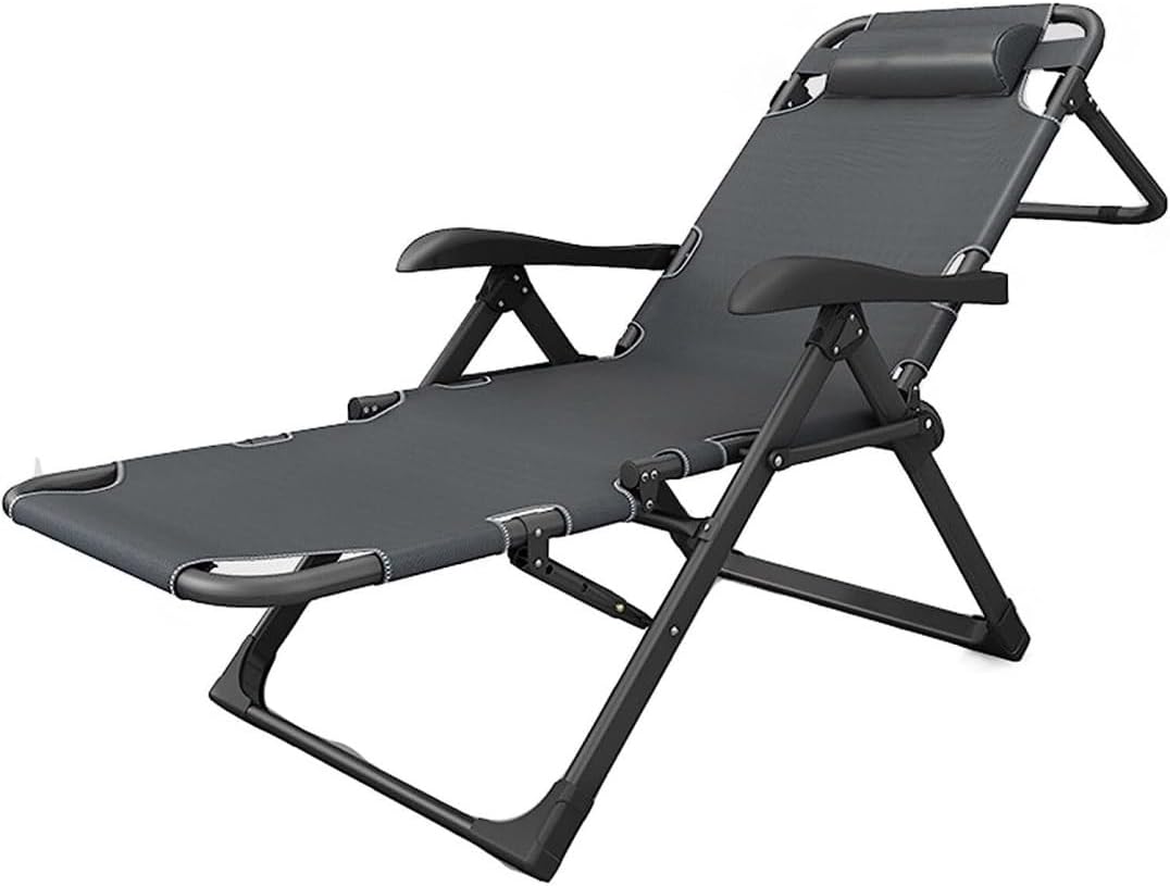 DANNMPX Chaise Longue Chaise Inclinable Chaises Longues Réglables Lit De Sieste Portable Pliable pour Le Camping Plage À La Maison Pliante Relaxation A