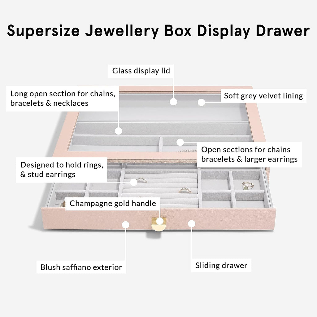 Stackers Blush Supersize Jewellery Box - Set of 3 (with Drawers)
