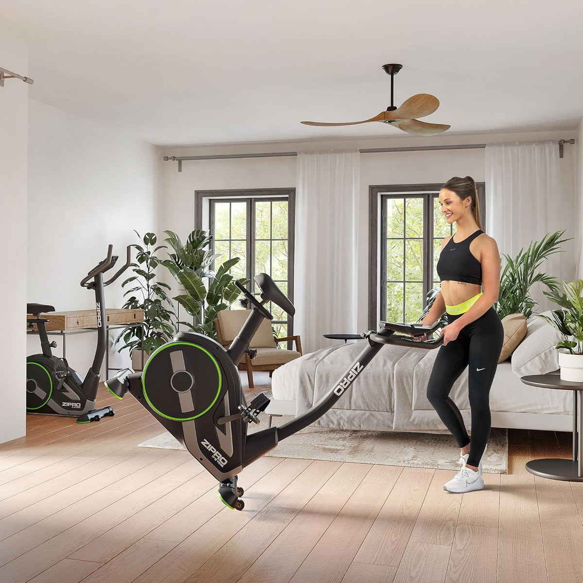 ZIPRO RAVE Vélo d'Appartement - 32 Niveaux de Résistance, Capteur de Fréquence Cardiaque, 11 Programmes d'Entraînement, Siège et Guidon Réglables, Connectivité Bluetooth, Idéal pour Cardio et Fitness