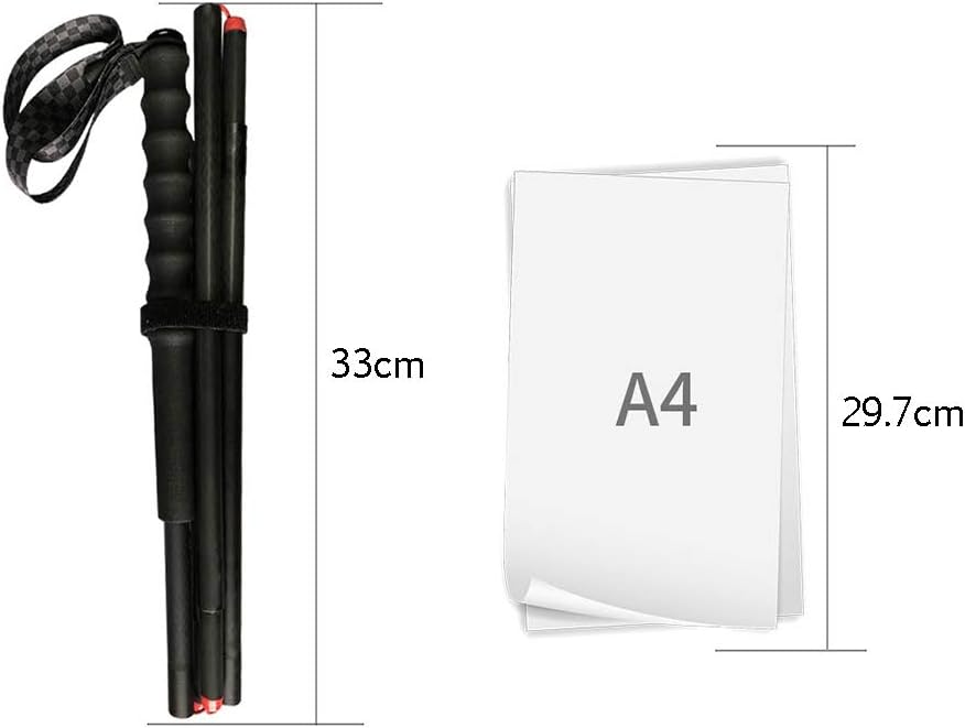Polonage de Trekking en Fibre de Carbone Pliable léger Polon-2 Pack Strong Pliage Meilleur bâton de Marche, Poteau de randonnée Extensible Anti-Choc pour Le Camping, Mountainin