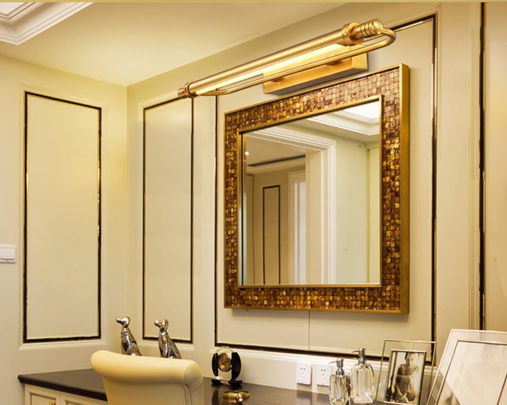 Générique Éclairage de coiffeuse luxe en acrylique avec miroir maquillage et lampe LED rétro murale for salle bain(6W)