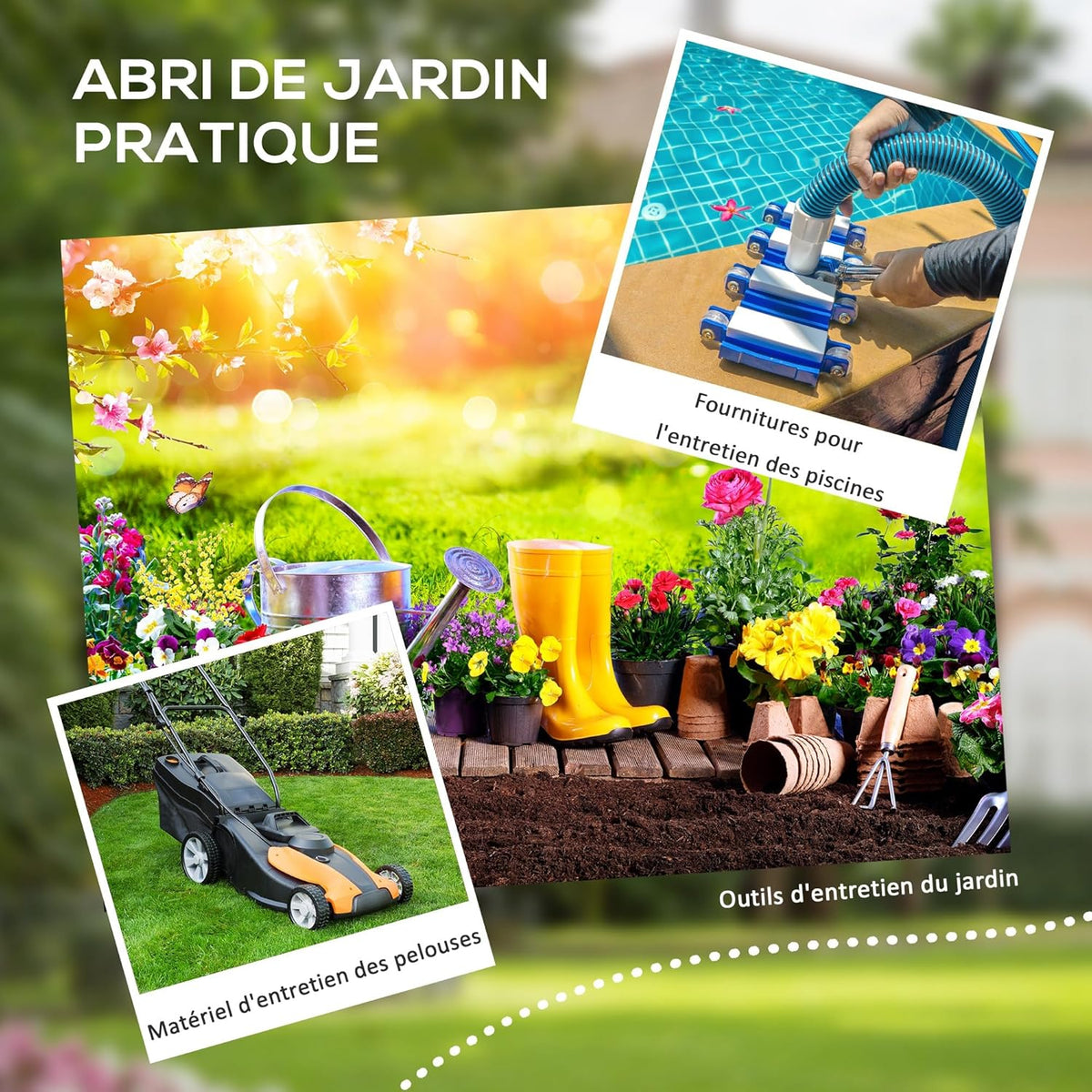 Outsunny Abri de Jardin 1,14 m² cabane de Jardin pour Outils - Porte verrouillable, aération et fenêtre - dim. 151L x 92l x 193H cm - Plastique, Gris