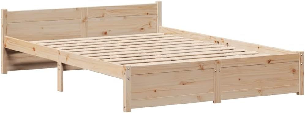 vidaXL Cadre de lit avec tiroirs 140x190 cm Bois de pin Massif, sommier, Cadre de lit Double, Cadre de lit en Bois Massif, Meuble de Chambre à Coucher