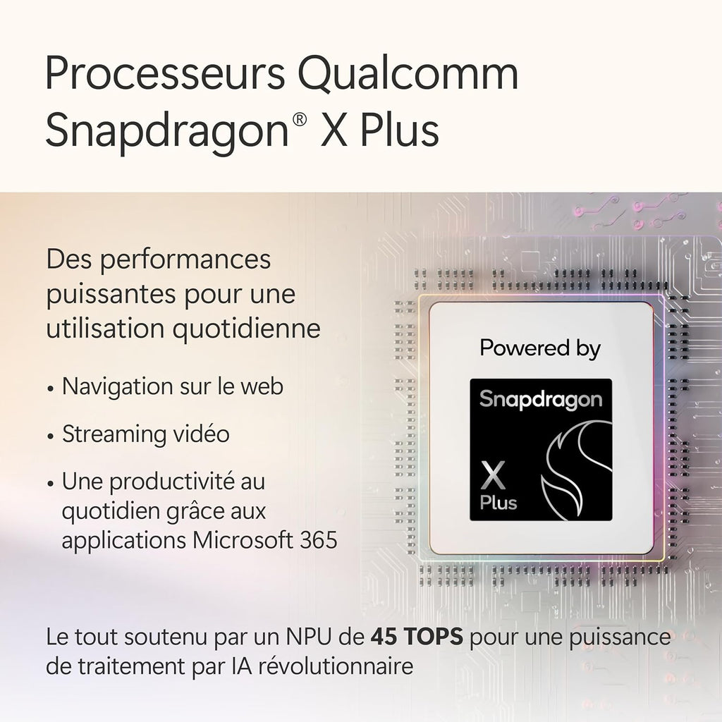 Microsoft Surface Pro | Copilot+ PC | Ecran Tactile LCD 12” | Snapdragon X Plus | 16Go RAM | Stockage 512Go | Dernier Modèle | Platine
